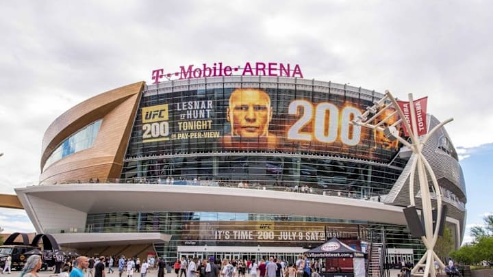 Jul 9, 2016; Las Vegas, NV, USA; The T-Mobile Arena is shown during UFC 200 at T-Mobile Arena. Mandatory Credit: Joshua Dahl-USA TODAY Sports