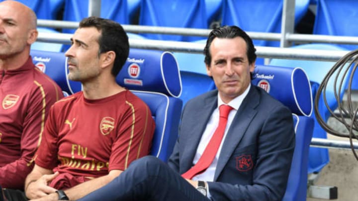 CARDIFF, WALES – SEPTEMBER 02: Arsenal Head Coach Unai Emery before the Premier League match between Cardiff City and Arsenal at Cardiff City Stadium on September 2, 2018 in Cardiff, United Kingdom. (Photo by Stuart MacFarlane/Arsenal FC via Getty Images)