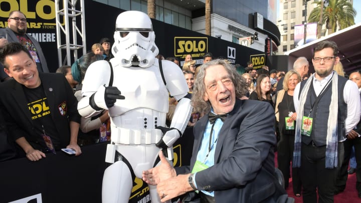 HOLLYWOOD, CA – MAY 10: Actor Peter Mayhew attends the world premiere of “Solo: A Star Wars Story” in Hollywood on May 10, 2018. (Photo by Charley Gallay/Getty Images for Disney)