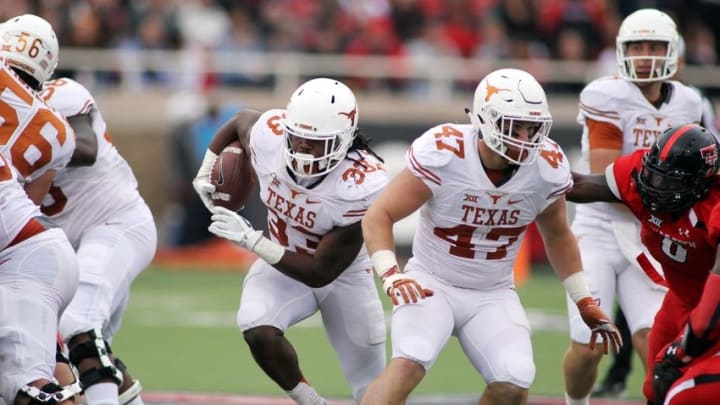 Nov 5, 2016; Lubbock, TX, USA; University of Texas Longhorns running back D