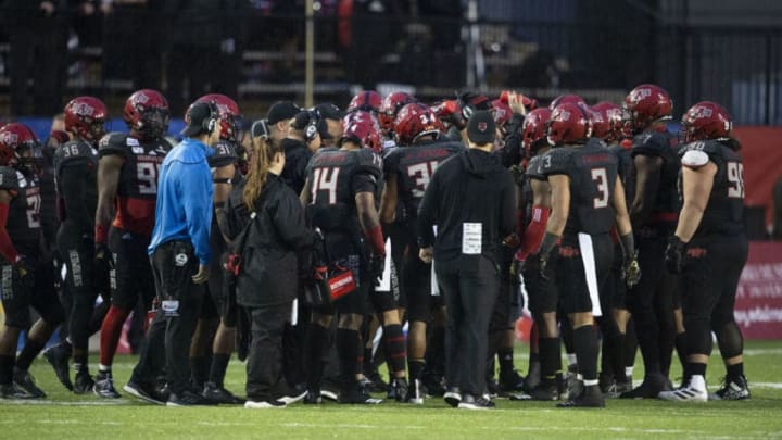 MONTGOMERY, AL - DECEMBER 21: Members of the Arkansas State Red Wolves during their game against the FIU Golden Panthers during the Camellia Bowl at the Crampton Bowl on December 21, 2019 in Montgomery, Alabama. (Photo by Michael Chang/Getty Images)