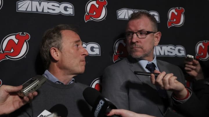 New Jersey Devils owner Joshua Harris and Tom Fitzgerald (Photo by Jim McIsaac/Getty Images)
