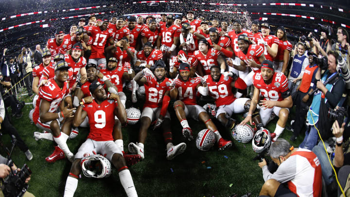 ARLINGTON, TX – DECEMBER 29: The Ohio State Buckeyes (Photo by Ron Jenkins/Getty Images)