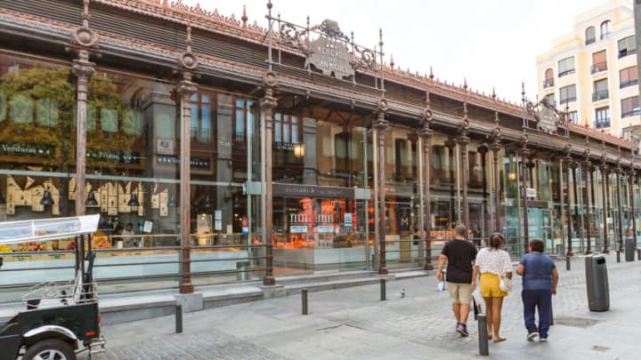 MADRID, SPAIN - JULY 01: A general view of the exterior of the San Miguel Market on July 01, 2020 in Madrid, Spain. The San Miguel market reopens its doors after the closure due to the Covid-19 pandemic. (Photo by David Benito/Getty Images)