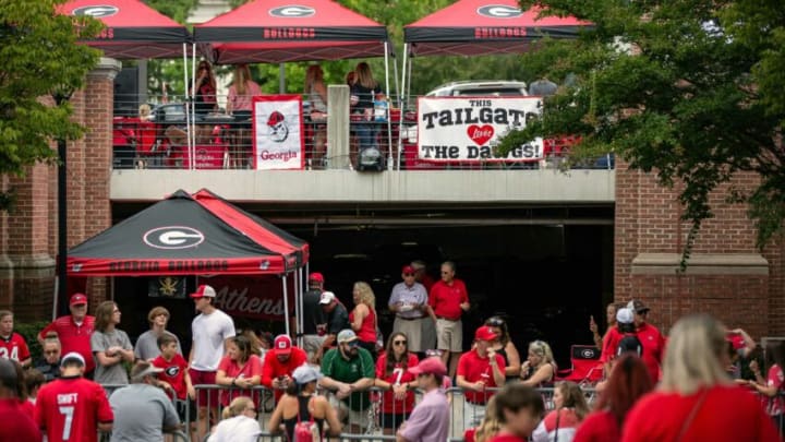 Georgia fans gather for the Dawg Walk before kickoff of an NCAA college football game between UAB and Georgia in Athens, Ga., on Sept. 11, 2021.News Kayla Renie