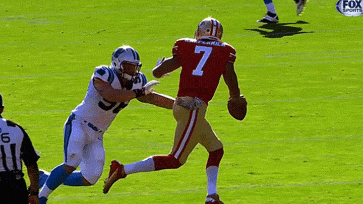 Collin Kaepernick called for a facemask against Carolina