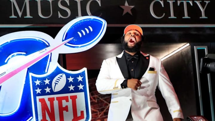 NASHVILLE, TENNESSEE - APRIL 25: Christian Wilkins of Clemson reacts after being chosen #13 overall by the Miami Dolphins during the first round of the 2019 NFL Draft on April 25, 2019 in Nashville, Tennessee. (Photo by Andy Lyons/Getty Images)