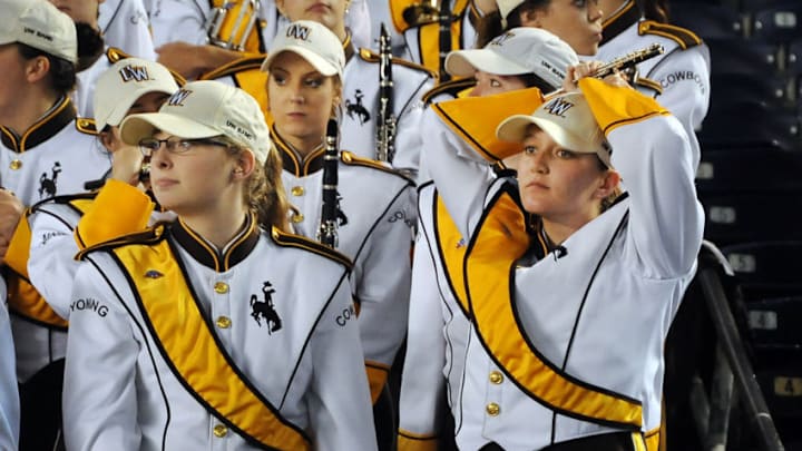 SAN DIEGO, CA - DECEMBER 21: Members of the Wyoming Cowboys band react after Cowboys quarterback Josh Allen (17) threw an interception in the fourth quarter against the BYU Cougars during the Poinsettia Bowl, on December 21, 2016, played at Qualcomm Stadium in San Diego, CA. (Photo by John Cordes/Icon Sportswire via Getty Images)