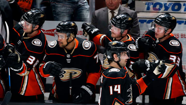 ANAHEIM, CA - FEBRUARY 25: Adam Henrique