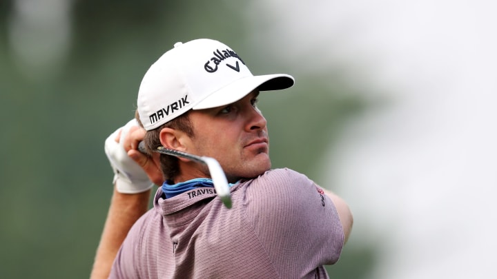 NAPA, CALIFORNIA – SEPTEMBER 11: Will Gordon hits his tee shot on the 14th hole during round two of the Safeway Open at Silverado Resort on September 11, 2020 in Napa, California. (Photo by Jed Jacobsohn/Getty Images)