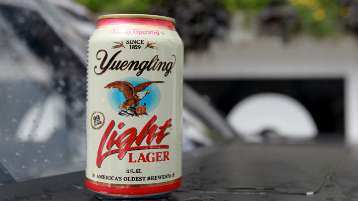 LONG POND, PA – AUGUST 02: A can of Yuengling Light Lager is seen on the truck of Austin Dillon, driver of the #3 Yuengling Light Lager Chevrolet, during the NASCAR Camping World Truck Series Pocono Mountains 150 at Pocono Raceway on August 2, 2014 in Long Pond, Pennsylvania. (Photo by Sarah Glenn/Getty Images)