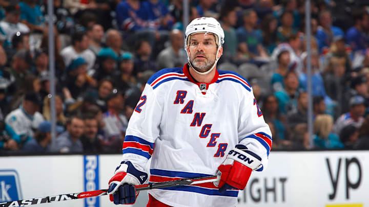 SAN JOSE, CA – MARCH 19: Dan Boyle #22 of the New York Rangers looks on during the game against the San Jose Sharks at SAP Center on March 19, 2016 in San Jose, California. (Photo by Rocky W. Widner/NHL/Getty Images)