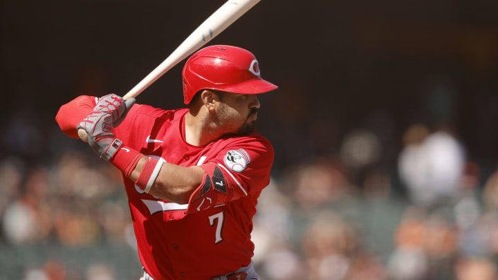 Eugenio Suarez #7 of the Cincinnati Reds (Photo by Ezra Shaw/Getty Images)