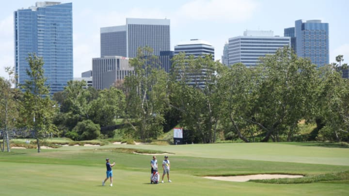 LOS ANGELES, CALIFORNIA - JUNE 13: David Horsey of England plays a shot during a practice round prior to the 123rd U.S. Open Championship at The Los Angeles Country Club on June 13, 2023 in Los Angeles, California. (Photo by Andrew Redington/Getty Images)