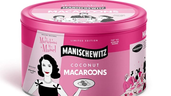 Discover Manischewitz's 'The Marvelous Mrs. Maisel' themed coconut macaroons on Amazon.