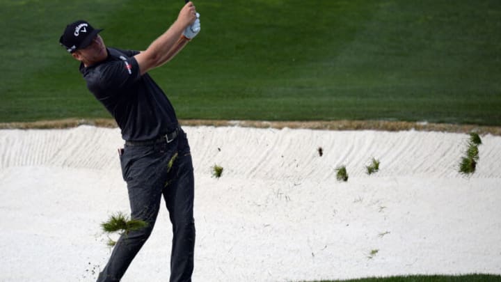 Jan 30, 2020; Scottsdale, Arizona, USA; Talor Gooch hits off the fringe on the ninth during the first round of the Waste Management Phoenix Open golf tournament at TPC Scottsdale. Mandatory Credit: Joe Camporeale-USA TODAY Sports