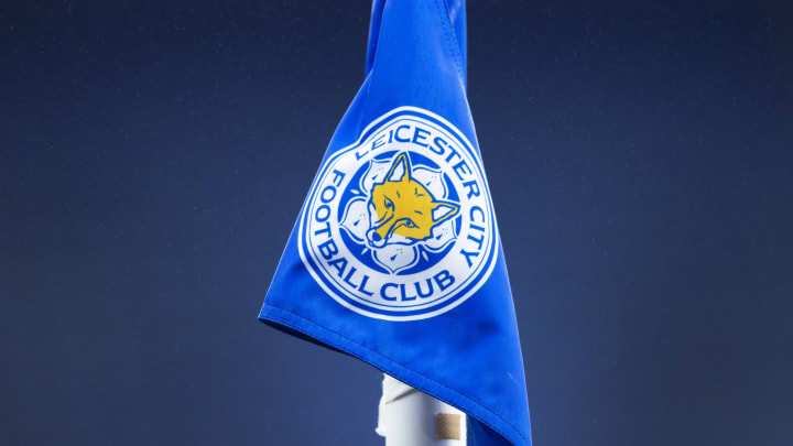 The official Leicester City club badge on a cornerflag (Photo by Joe Prior/Visionhaus via Getty Images)