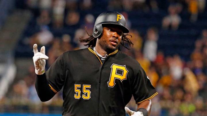 PITTSBURGH, PA - JULY 03: Josh Bell #55 of the Pittsburgh Pirates rounds second after hitting a home run in the sixth inning against the Chicago Cubs at PNC Park on July 3, 2019 in Pittsburgh, Pennsylvania. (Photo by Justin K. Aller/Getty Images)