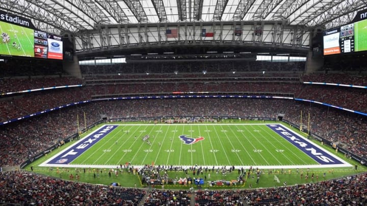 Aug 28, 2016; Houston, TX, USA; General exterior view of NRG Stadium during a NFL football game between the Arizona Cardinals and the Houston Texans. NRG Stadium will play host to Super Bowl LI on Feb 5, 2017. Mandatory Credit: Kirby Lee-USA TODAY Sports