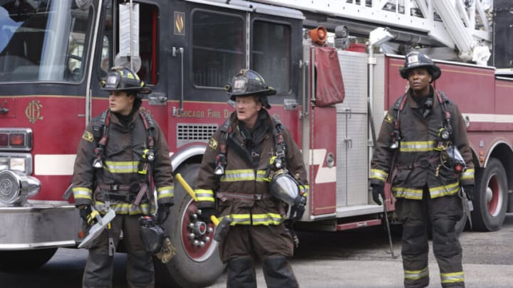 CHICAGO FIRE — “Finish What You Started” Episode 1019 — Pictured: (l-r) Alberto Rosende as Blake Gallo, Christian Stolte as Mouch, Chris Mansa as Mason — (Photo by: Adrian S. Burrows Sr./NBC)