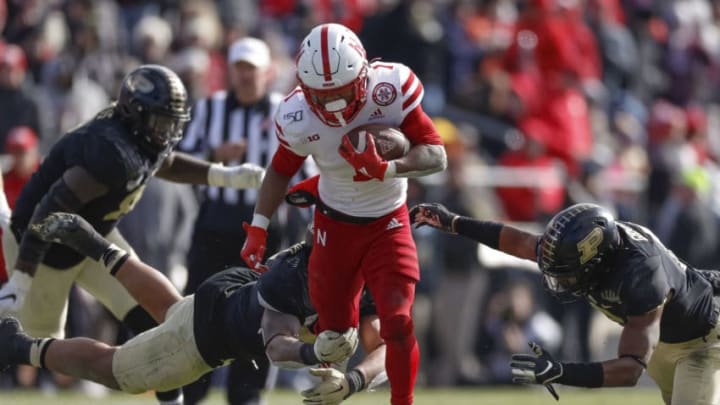 WEST LAFAYETTE, IN - NOVEMBER 02: Wan'Dale Robinson #1 of the Nebraska Cornhuskers runs the ball during the game against the Purdue Boilermakers at Ross-Ade Stadium on November 2, 2019 in West Lafayette, Indiana. (Photo by Michael Hickey/Getty Images)