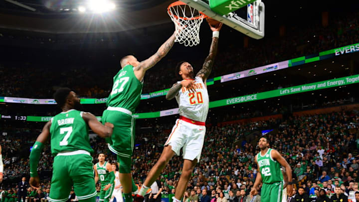 John Collins (20) of the Atlanta Hawks (Photo by Scott Cunningham/NBAE via Getty Images)