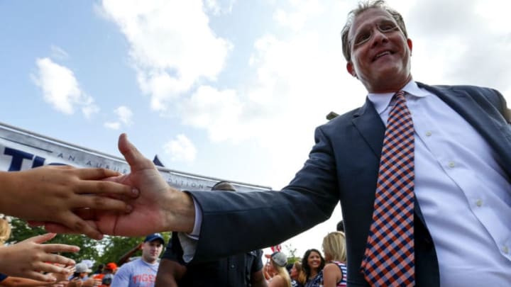 Gus Malzahn takes the No. 9 Tigers into a huge Week 1 game Saturday. (Photo by Butch Dill/Getty Images)