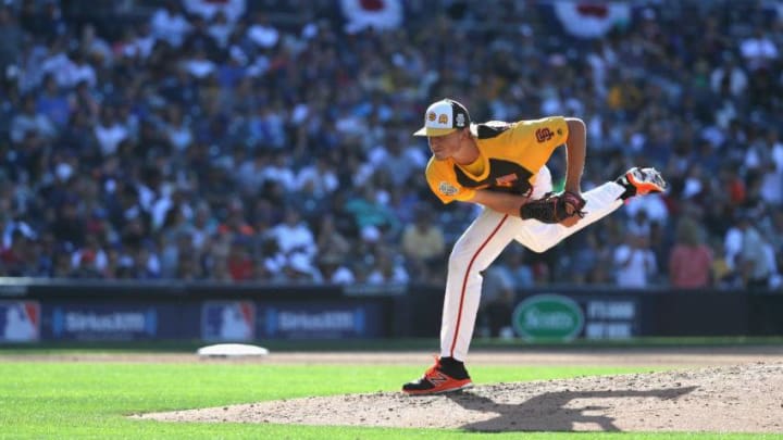 SAN DIEGO, CA - JULY 10: Phil Bickford of the U.S. Team pitches during the SiriusXM All-Star Futures Game at PETCO Park on July 10, 2016 in San Diego, California. (Photo by Sean M. Haffey/Getty Images)