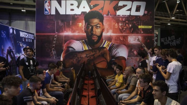 OKC Thunder Roundtable Fairgoers play NBA 2K20 at the PS4 PlayStation stand during the Milan Games Week . (Photo by Emanuele Cremaschi/Getty Images)