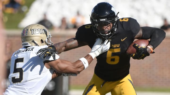 COLUMBIA, MO - OCTOBER 21: J'Mon Moore (Photo by Ed Zurga/Getty Images)