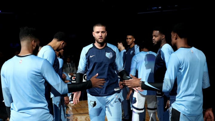 MEMPHIS, TN – OCTOBER 12: Chandler Parsons #25 of the Memphis Grizzlies gets introduced before the game against the Houston Rockets on October 12, 2018 at FedExForum in Memphis, Tennessee. NOTE TO USER: User expressly acknowledges and agrees that, by downloading and or using this photograph, User is consenting to the terms and conditions of the Getty Images License Agreement. Mandatory Copyright Notice: Copyright 2018 NBAE (Photo by Joe Murphy/NBAE via Getty Images)