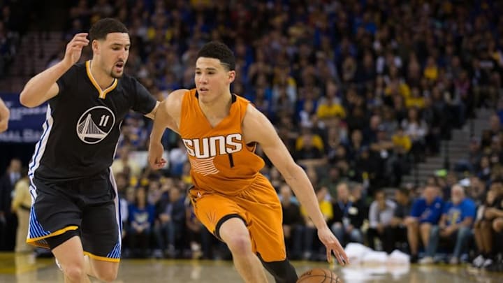 Phoenix Suns guard Devin Booker is poised for a breakout fantasy basketball seaosn after ranking fifth in scoring during the preseason. Mandatory Credit: Kelley L Cox-USA TODAY Sports Phoenix Suns guard Devin Booker is poised for a breakout fantasy basketball seaosn after ranking fifth in scoring during the preseason. Mandatory Credit: Kelley L Cox-USA TODAY Sports