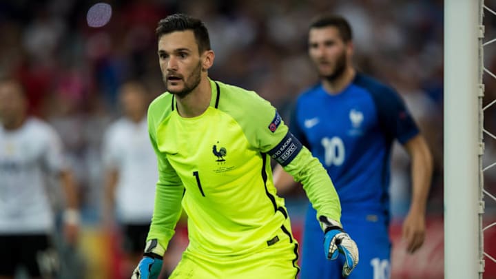 Hugo LLoris during the UEFA EURO semi final match between Germany and France at Stade Velodrome on July 7, 2016 in Marseille, France. (Photo by Foto Olimpik/NurPhoto via Getty Images)