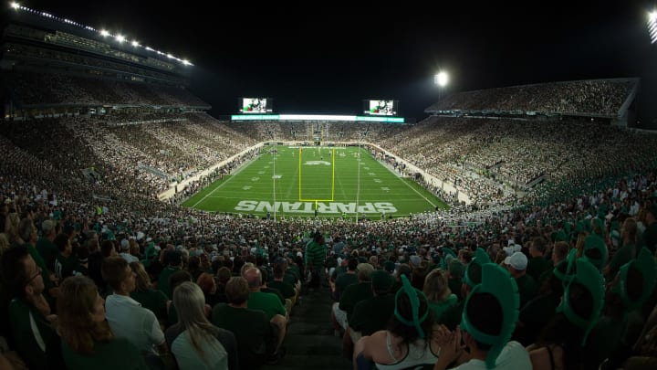EAST LANSING, MI – SEPTEMBER 23: A general view of Spartan Stadium during the game between the Notre Dame Fighting Irish and the Michigan State Spartans on September 23, 2017 in East Lansing, Michigan. (Photo by Leon Halip/Getty Images)