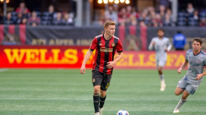 ATLANTA, GA - OCTOBER 21: Atlanta United defender Julian Gressel (24) during the MLS game between the Atlanta United and the Chicago Fire on October 21, 2018 at the Mercedes-Benz Stadium in Atlanta, GA. Atlanta United FC secured a place in next year's CONCACAF Champions League with a 2-1 victory against the visiting Chicago Fire. (Photo by John Adams/Icon Sportswire via Getty Images)