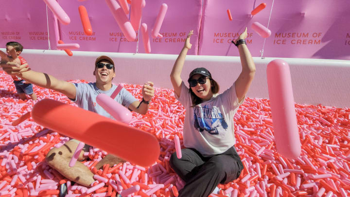 Museum of Ice Cream National Ice Cream Day NYC Celebration – Traveling Sprinkle Pool. Image courtesy Museum of Ice Cream