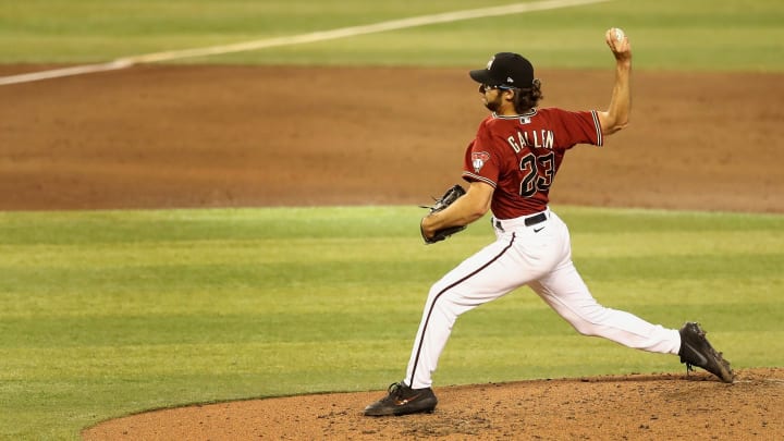 PHOENIX, ARIZONA – JULY 06: Pitcher Zac Gallen #23 of the Arizona Diamondbacks pitches during an intrasquad game ahead of the abbreviated MLB season at Chase Field on July 06, 2020 in Phoenix, Arizona. The 2020 season, which has been postponed since March due to the COVID-19 pandemic, is set to start later this month. (Photo by Christian Petersen/Getty Images)