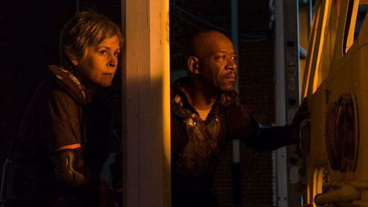 Carol Peletier (Melissa McBride) and Morgan Jones (Lennie James) - The Walking DeadPhoto by Gene Page/AMC