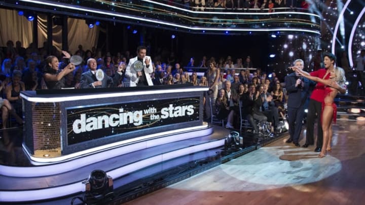 DANCING WITH THE STARS - "Semi-Finals" - The six remaining couples advance to the "Semi-Finals" as the competition heats up in anticipation of next week's crowning of the coveted Mirrorball trophy on "Dancing with the Stars," live on MONDAY, NOV. 12 (8:00-10:00 p.m. EST), on The ABC Television Network. (ABC/Eric McCandless)CARRIE ANN INABA, LEN GOODMAN, BRUNO TONIOLI, TOM BERGERON, MILO MANHEIM, WITNEY CARSON