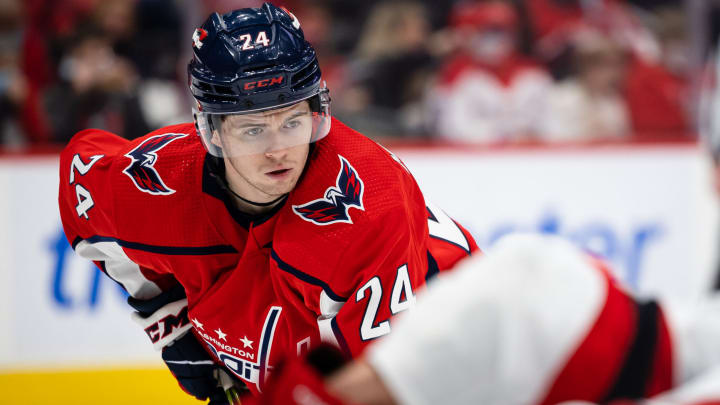 Connor McMichael, Washington Capitals (Photo by Scott Taetsch/Getty Images)