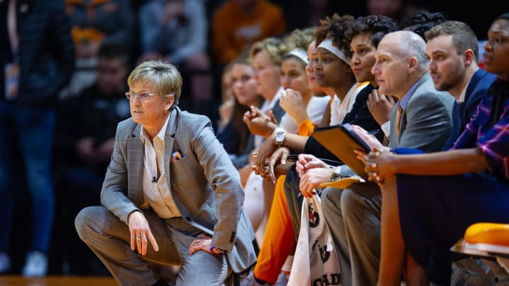 KNOXVILLE, TN – FEBRUARY 24: Tennessee Lady Vols head coach Holly Warlick coaching during a college basketball game between the Tennessee Lady Vols and the South Carolina Gamecocks on February 24, 2019, at Thompson-Boling Arena in Knoxville, TN. (Photo by Bryan Lynn/Icon Sportswire via Getty Images)