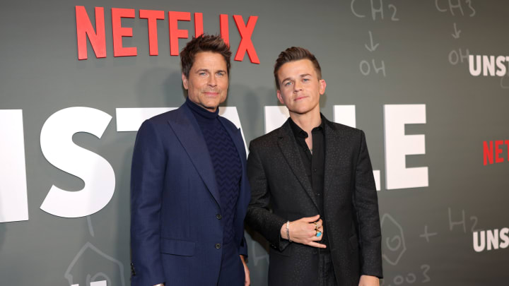 LOS ANGELES, CALIFORNIA – MARCH 23: (L-R) Rob Lowe and John Owen Lowe attend the Netflix Unstable S1 premiere at Netflix Tudum Theater on March 23, 2023 in Los Angeles, California. (Photo by Rich Polk/Getty Images for Netflix)
