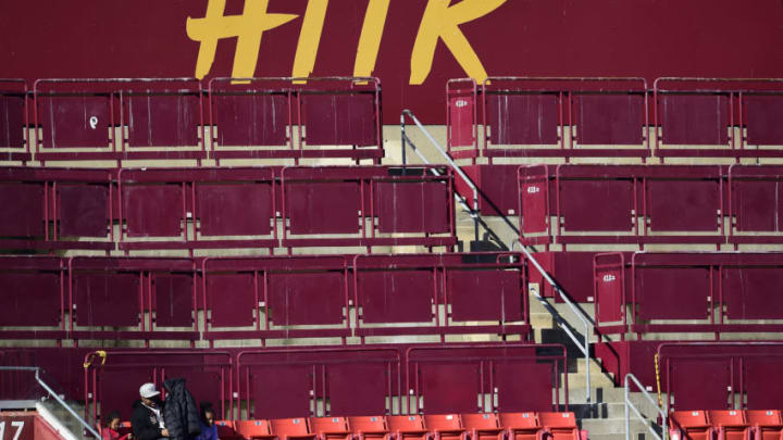 LANDOVER, MD - NOVEMBER 24: Fans sit in the stands during the first half of a game between the Detroit Lions and Washington Redskins at FedExField on November 24, 2019 in Landover, Maryland. (Photo by Patrick McDermott/Getty Images)