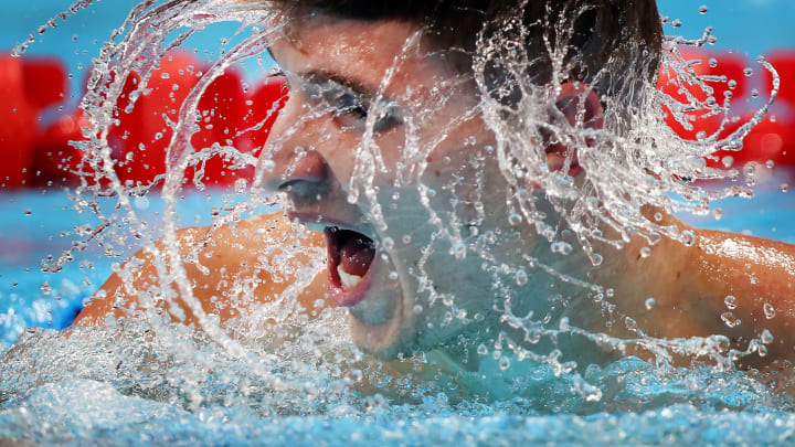 TOKYO, JAPAN – JULY 30: Alessandro Miressi of Team Italy reacts after competes in heat one of the Men’s 4 x 100m Medley Relay on day seven of the Tokyo 2020 Olympic Games at Tokyo Aquatics Centre on July 30, 2021 in Tokyo, Japan. (Photo by Tom Pennington/Getty Images)