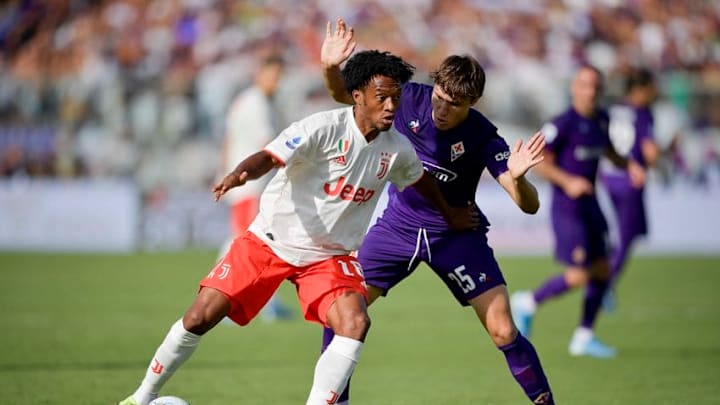 FLORENCE, ITALY - SEPTEMBER 15: Juventus player Juan Cuadrado during the Serie A match between ACF Fiorentina and Juventus at Stadio Artemio Franchi on September 15, 2019 in Florence, Italy. (Photo by Daniele Badolato - Juventus FC/Juventus FC via Getty Images)