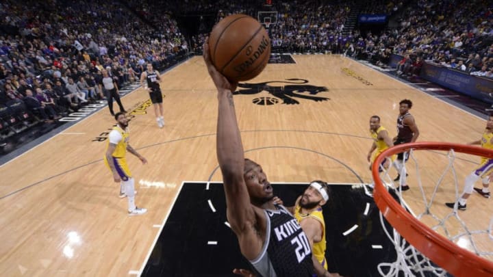 SACRAMENTO, CA - FEBRUARY 1: Harry Giles III #20 of the Sacramento Kings drives to the basket against the Los Angeles Lakers on February 1, 2020 at Golden 1 Center in Sacramento, California. NOTE TO USER: User expressly acknowledges and agrees that, by downloading and or using this Photograph, user is consenting to the terms and conditions of the Getty Images License Agreement. Mandatory Copyright Notice: Copyright 2020 NBAE (Photo by Rocky Widner/NBAE via Getty Images)