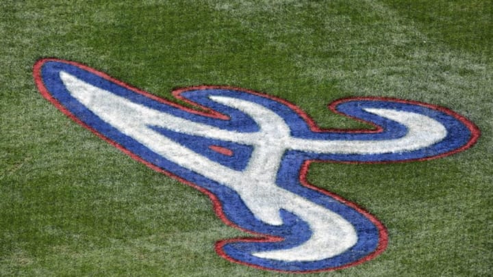 LAKE BUENA VISTA, FLORIDA - MARCH 23: The Atlanta Braves logo is painted on the field at Champion stadium during a spring training game between the Atlanta Braves and the New York Mets on March 23, 2019 in Lake Buena Vista, Florida. (Photo by Julio Aguilar/Getty Images)