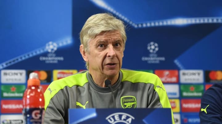 ST ALBANS, ENGLAND - MARCH 06: Arsenal manager Arsene Wenger attends a press conference at London Colney on March 6, 2017 in St Albans, England. (Photo by Stuart MacFarlane/Arsenal FC via Getty Images)