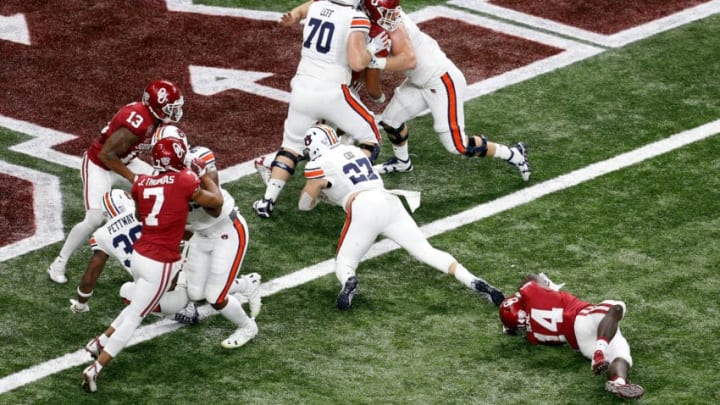 NEW ORLEANS, LA - JANUARY 02: Chandler Cox #27 of the Auburn Tigers reacts after scoring a touchdown against the Oklahoma Sooners during the Allstate Sugar Bowl at the Mercedes-Benz Superdome on January 2, 2017 in New Orleans, Louisiana. (Photo by Jonathan Bachman/Getty Images)