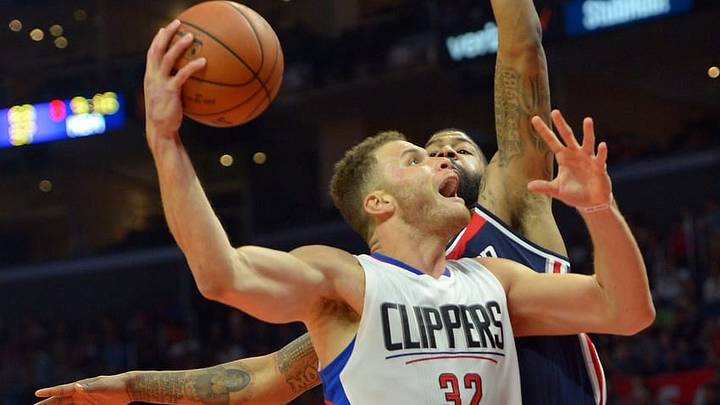 Apr 3, 2016; Los Angeles, CA, USA; Washington Wizards forward Markieff Morris (5) guards Los Angeles Clippers forward Blake Griffin (32) in the second half of the game at Staples Center. Clippers won 114-109. Mandatory Credit: Jayne Kamin-Oncea-USA TODAY Sports Apr 3, 2016; Los Angeles, CA, USA; Washington Wizards forward Markieff Morris (5) guards Los Angeles Clippers forward Blake Griffin (32) in the second half of the game at Staples Center. Clippers won 114-109. Mandatory Credit: Jayne Kamin-Oncea-USA TODAY Sports